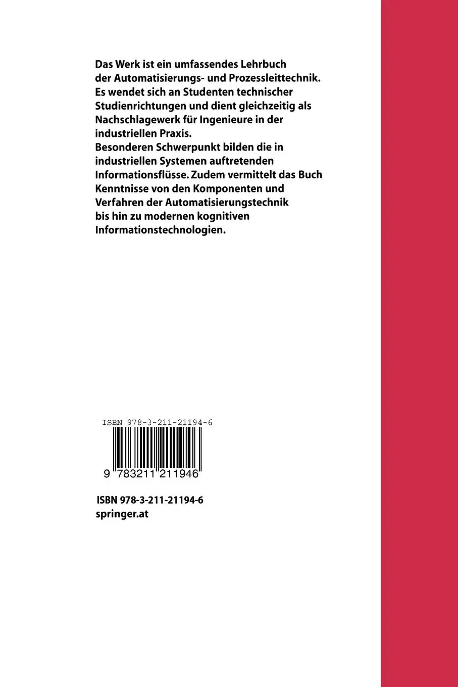 Rückseite: 9783211211946 | Automatisierung komplexer Industrieprozesse | Bernard Favre-Bulle | xi