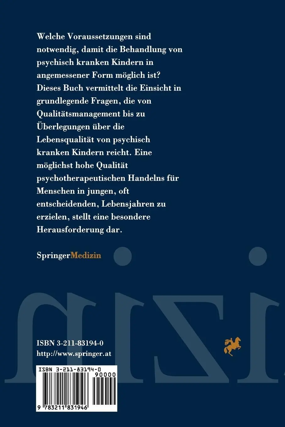 Rückseite: 9783211831946 | Qualitätssicherung und Lebensqualität in der Kinder-und...