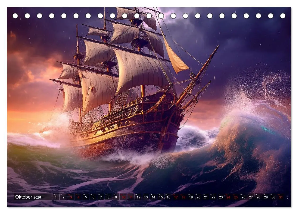 Bild: 9783457521946 | Stürme, Wellen und Piraten (Tischkalender 2026 DIN A5 quer),...