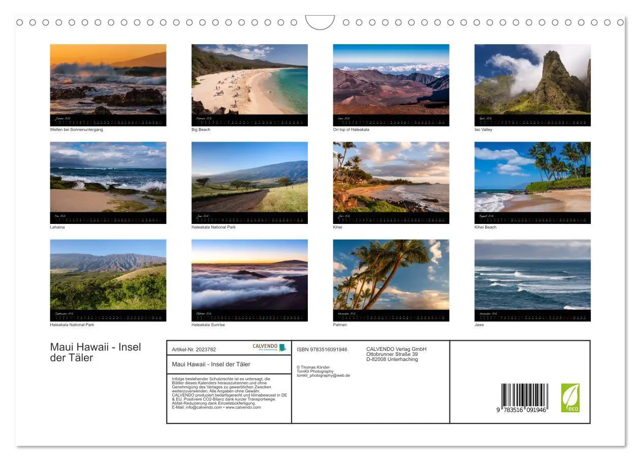 Bild: 9783516091946 | Maui Hawaii - Insel der Täler (Wandkalender 2026 DIN A3 quer),...