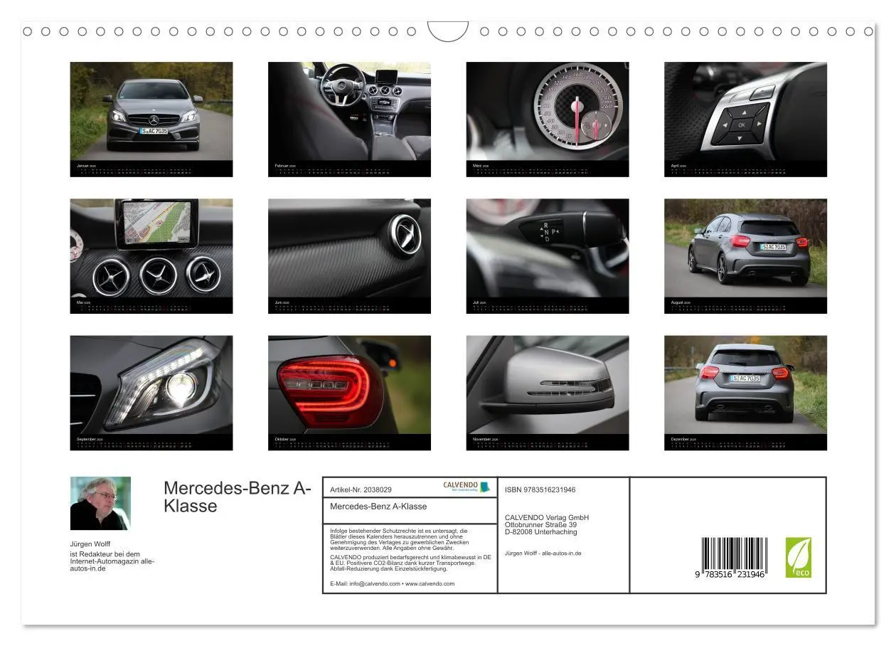 Bild: 9783516231946 | Mercedes-Benz A-Klasse (Wandkalender 2026 DIN A3 quer), CALVENDO...