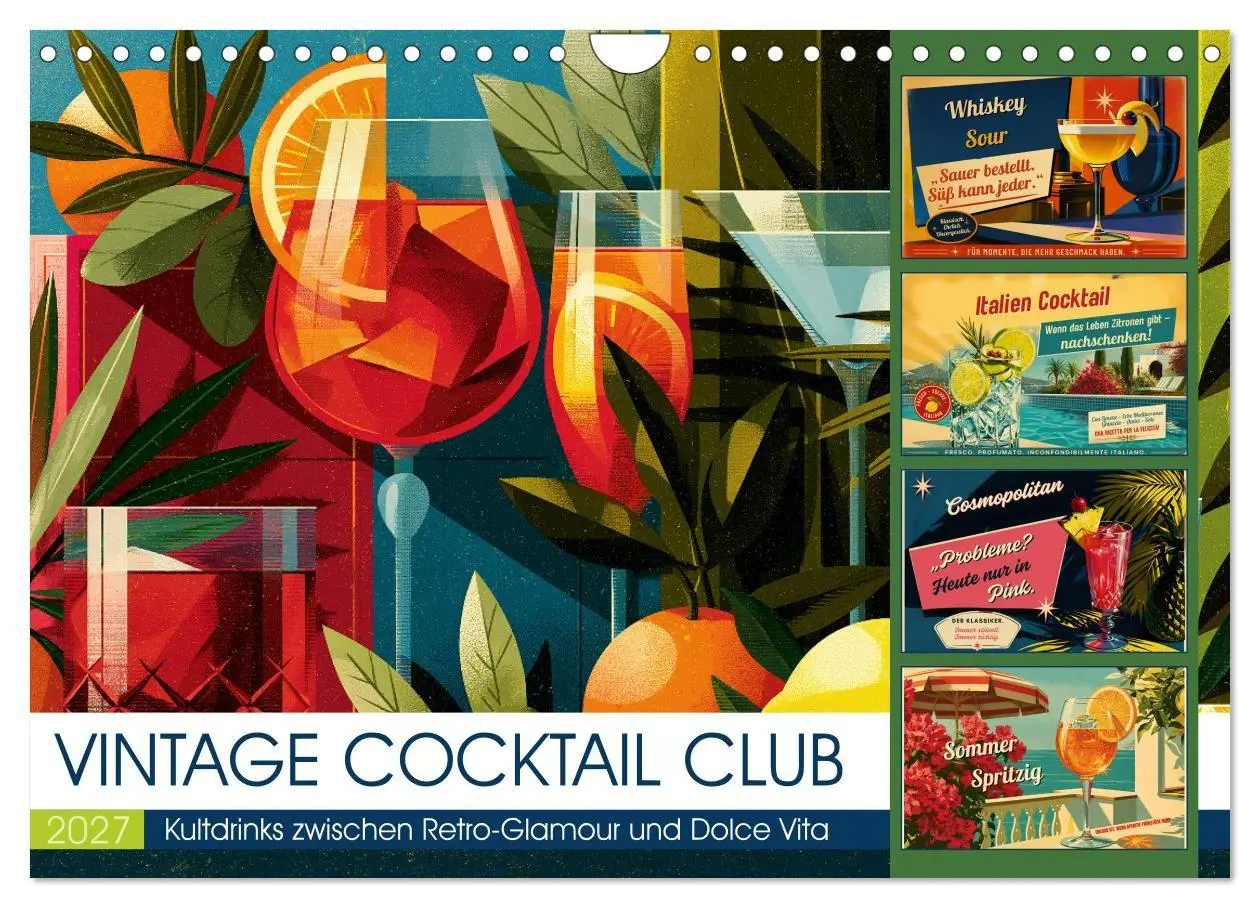 Cover: 9783594381946 | Vintage Cocktail Club (Wandkalender 2027 DIN A4 quer), CALVENDO...