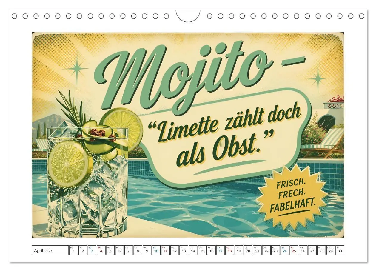 Bild: 9783594381946 | Vintage Cocktail Club (Wandkalender 2027 DIN A4 quer), CALVENDO...