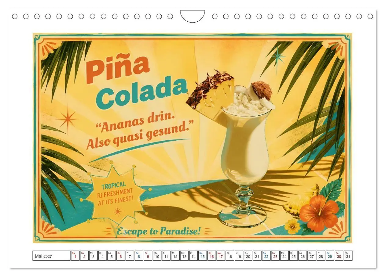 Bild: 9783594381946 | Vintage Cocktail Club (Wandkalender 2027 DIN A4 quer), CALVENDO...