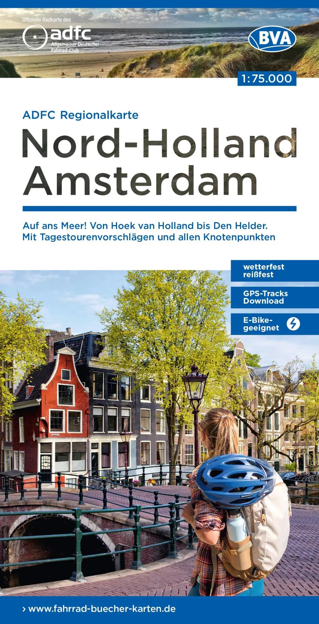 Cover: 9783969901946 | ADFC-Regionalkarte Nord-Holland Amsterdam, 1:75.000, mit...
