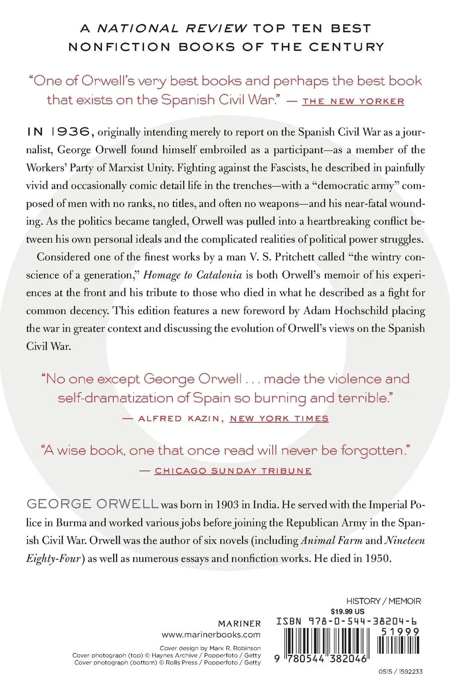 Rückseite: 9780544382046 | Homage to Catalonia | George Orwell | Taschenbuch | Englisch | 2015