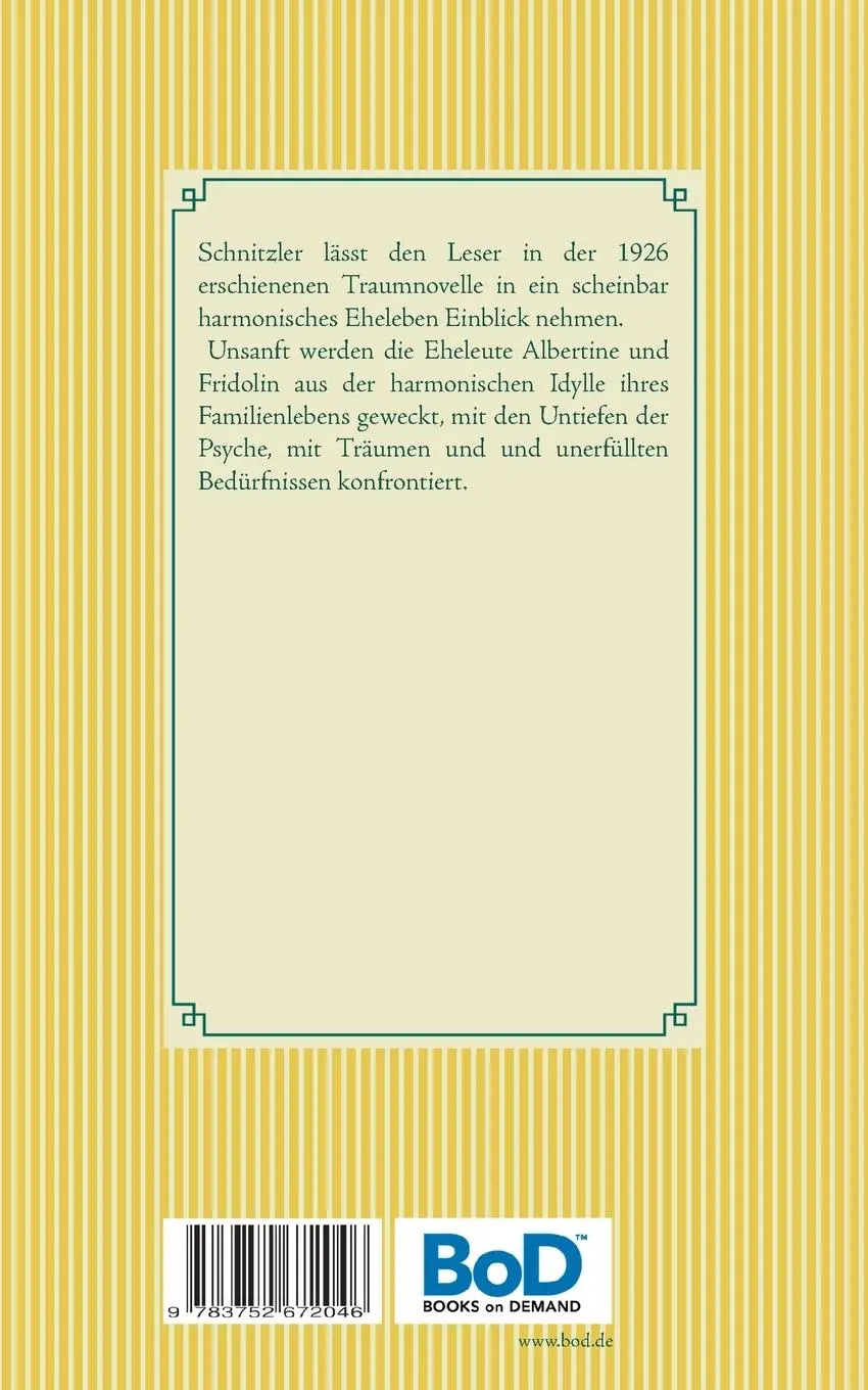 Rückseite: 9783752672046 | Traumnovelle | Band 159 | Arthur Schnitzler | Taschenbuch | 84 S.