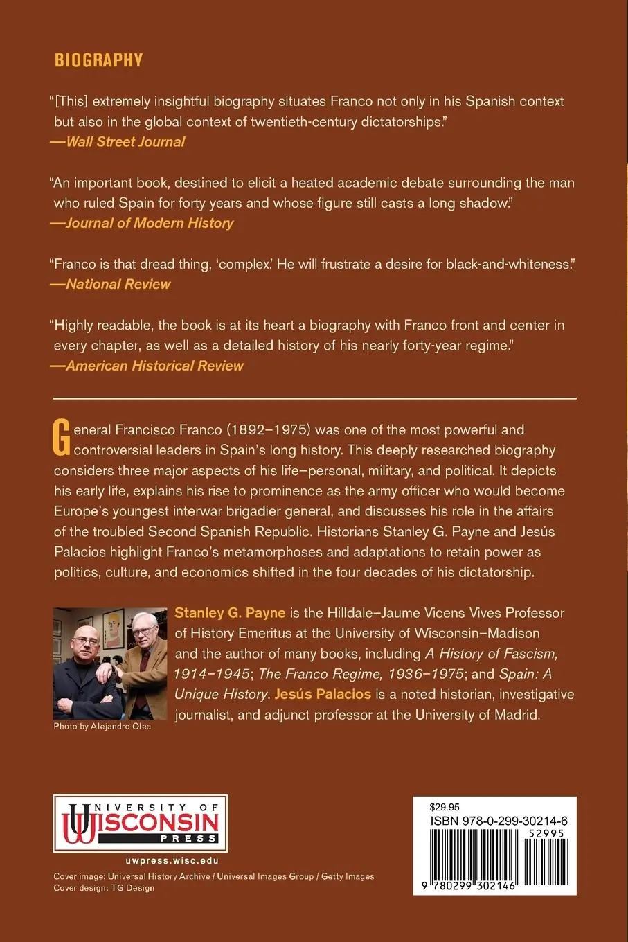 Rückseite: 9780299302146 | Franco | A Personal and Political Biography | Stanley G Payne | Buch