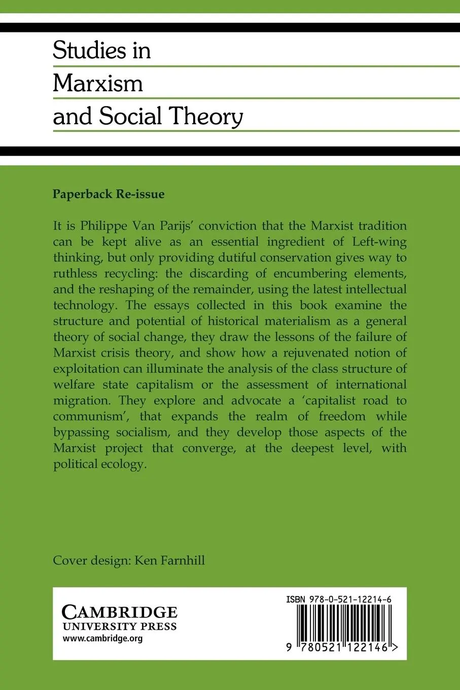 Rückseite: 9780521122146 | Marxism Recycled | Philippe Van Parijs (u. a.) | Taschenbuch | 2009