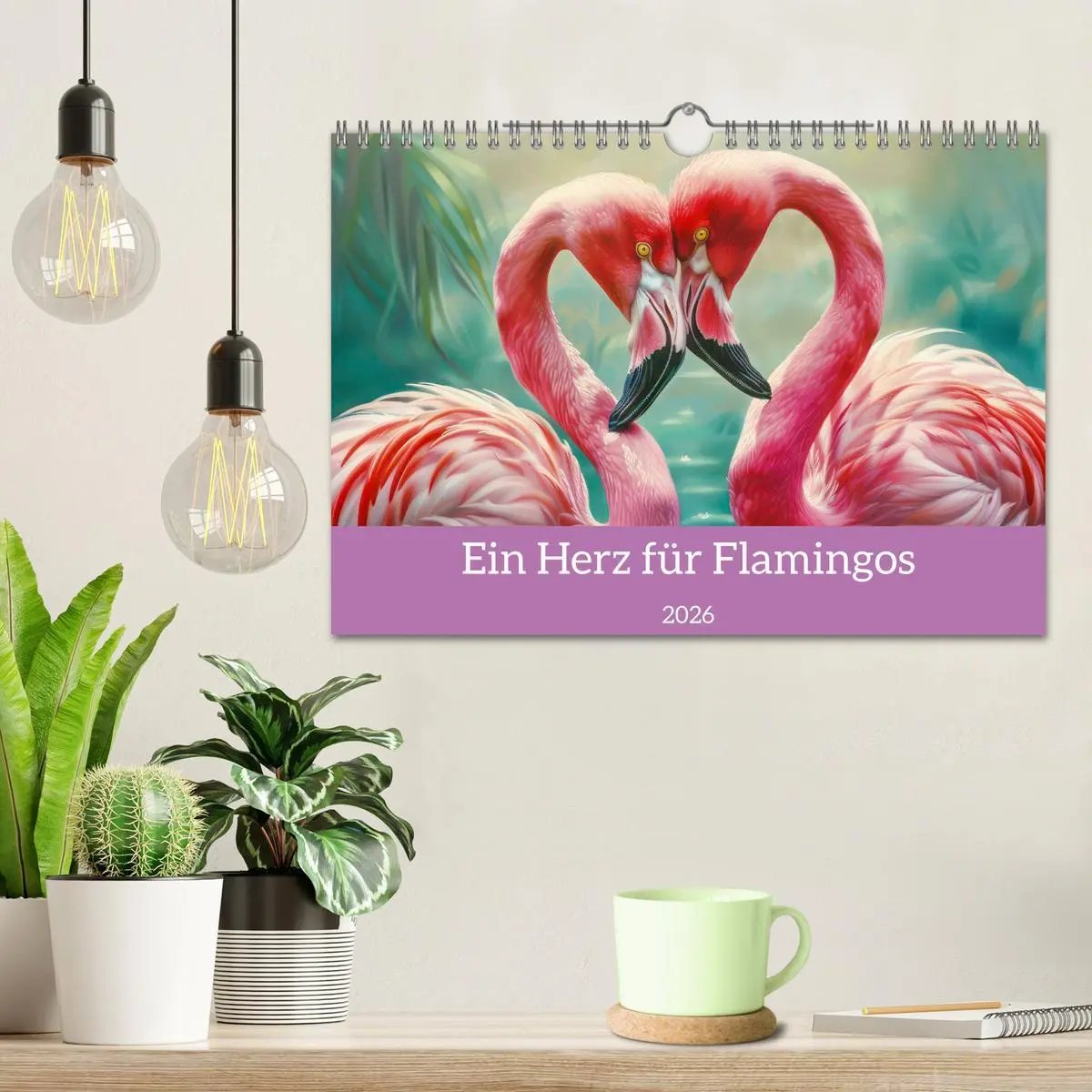 Bild: 9783457332146 | Ein Herz für Flamingos (Wandkalender 2026 DIN A4 quer), CALVENDO...