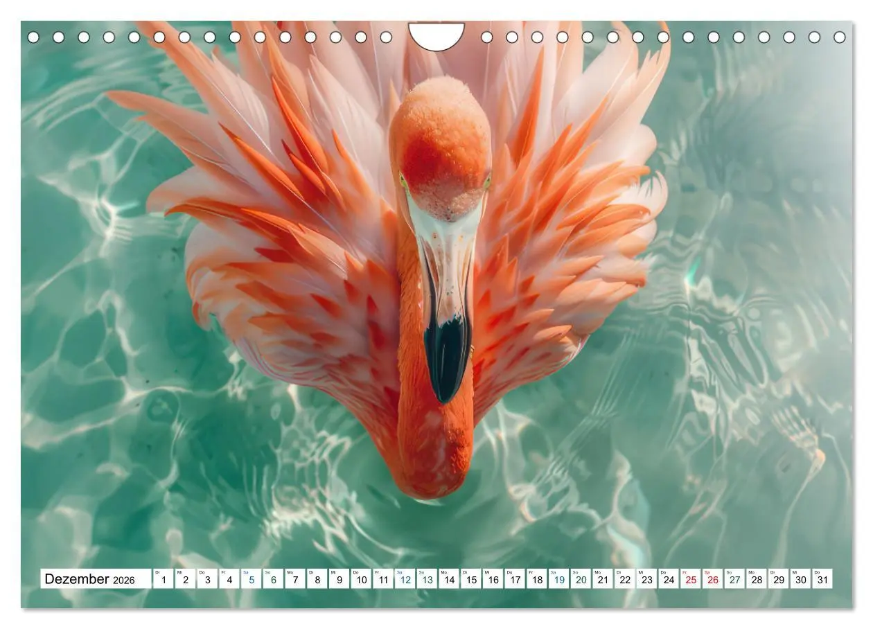 Bild: 9783457332146 | Ein Herz für Flamingos (Wandkalender 2026 DIN A4 quer), CALVENDO...
