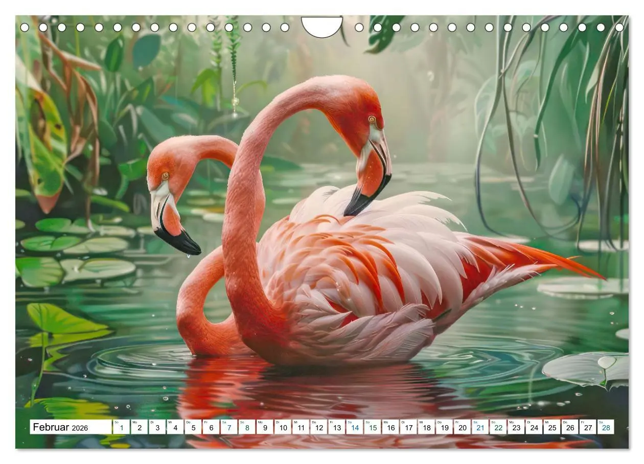 Bild: 9783457332146 | Ein Herz für Flamingos (Wandkalender 2026 DIN A4 quer), CALVENDO...