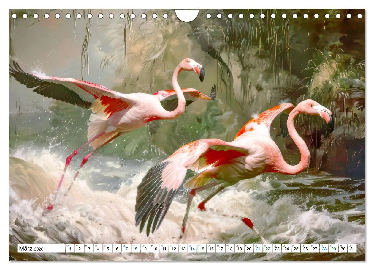 Bild: 9783457332146 | Ein Herz für Flamingos (Wandkalender 2026 DIN A4 quer), CALVENDO...