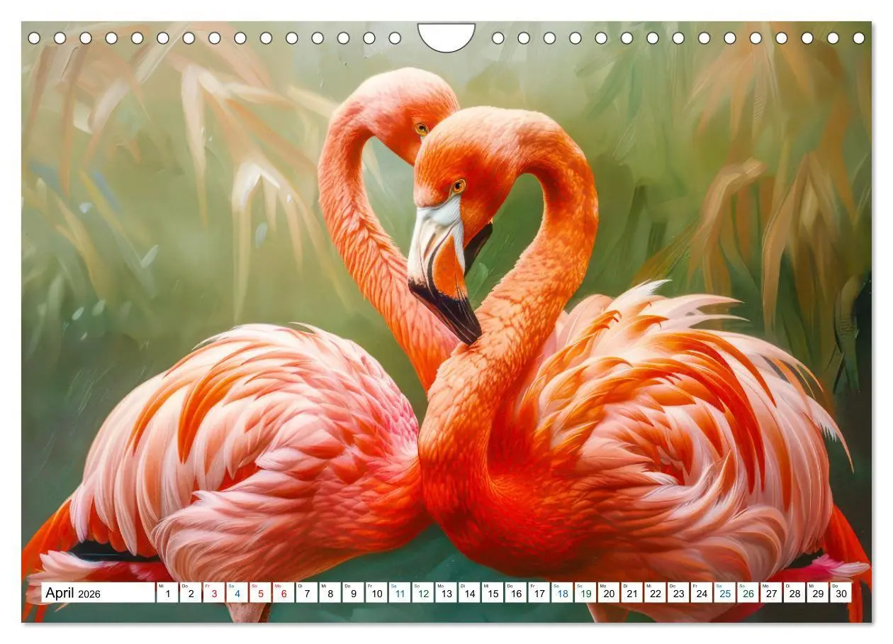 Bild: 9783457332146 | Ein Herz für Flamingos (Wandkalender 2026 DIN A4 quer), CALVENDO...