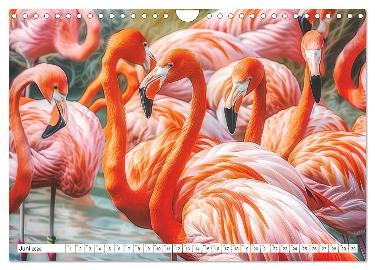 Bild: 9783457332146 | Ein Herz für Flamingos (Wandkalender 2026 DIN A4 quer), CALVENDO...