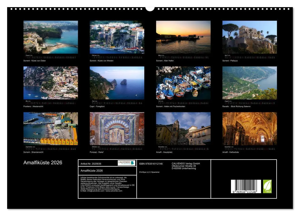 Bild: 9783516112146 | Amalfiküste 2026 (hochwertiger Premium Wandkalender 2026 DIN A2...