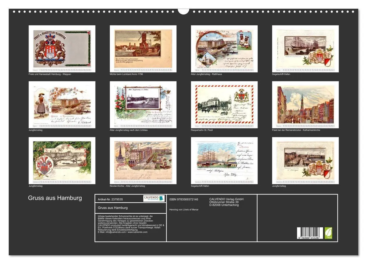 Bild: 9783569372146 | Gruss aus Hamburg (Wandkalender 2027 DIN A2 quer), CALVENDO...
