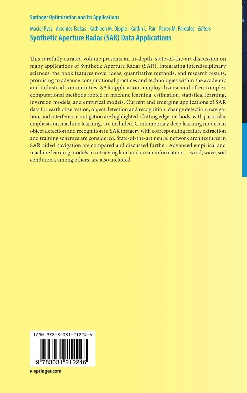 Rückseite: 9783031212246 | Synthetic Aperture Radar (SAR) Data Applications | Maciej Rysz (u. a.)
