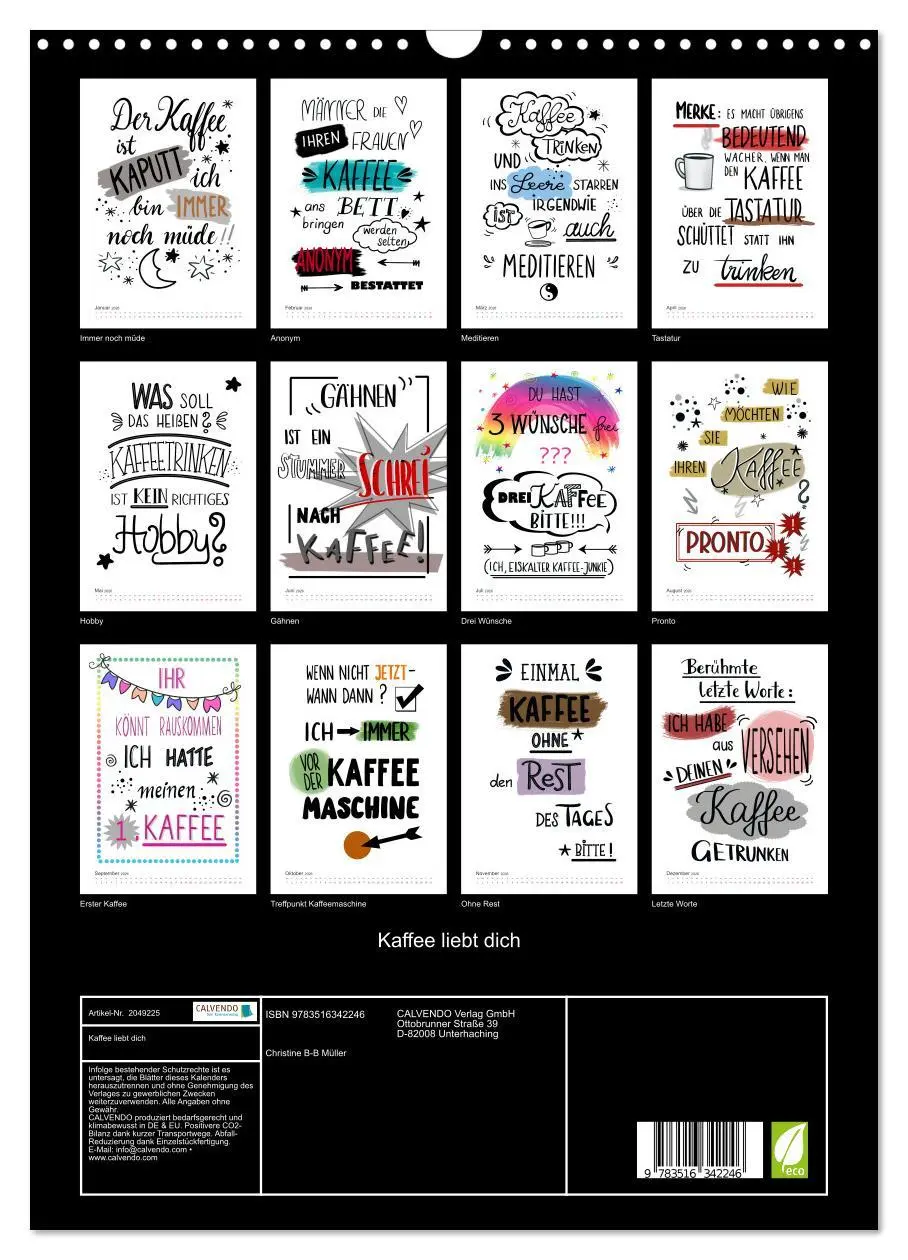 Bild: 9783516342246 | Kaffee liebt dich (Wandkalender 2026 DIN A3 hoch), CALVENDO...