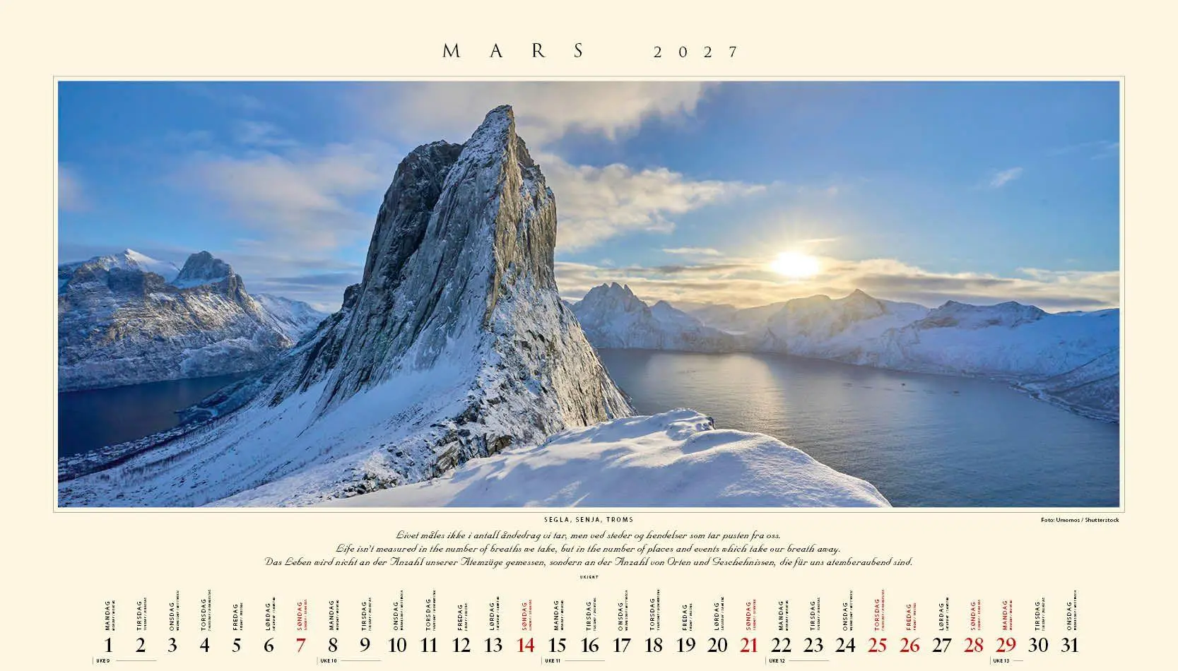 Bild: 9783930232246 | Panorama Norwegen 2027 Wandkalender | Kalenderforlaget | Kalender