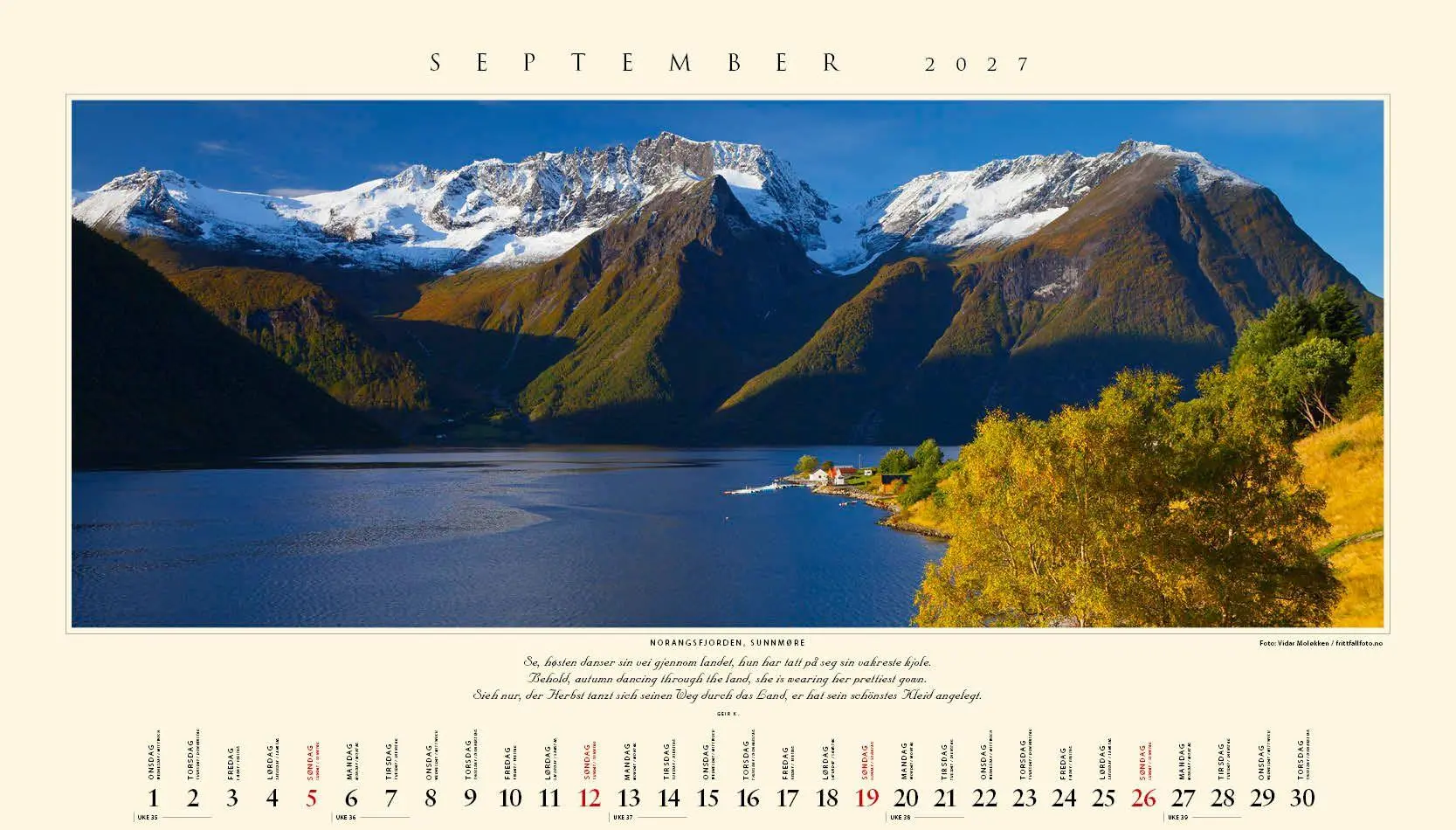 Bild: 9783930232246 | Panorama Norwegen 2027 Wandkalender | Kalenderforlaget | Kalender