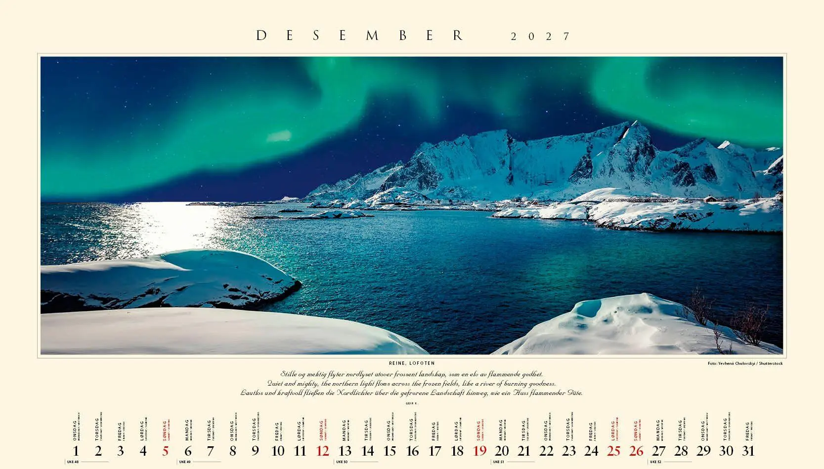 Bild: 9783930232246 | Panorama Norwegen 2027 Wandkalender | Kalenderforlaget | Kalender