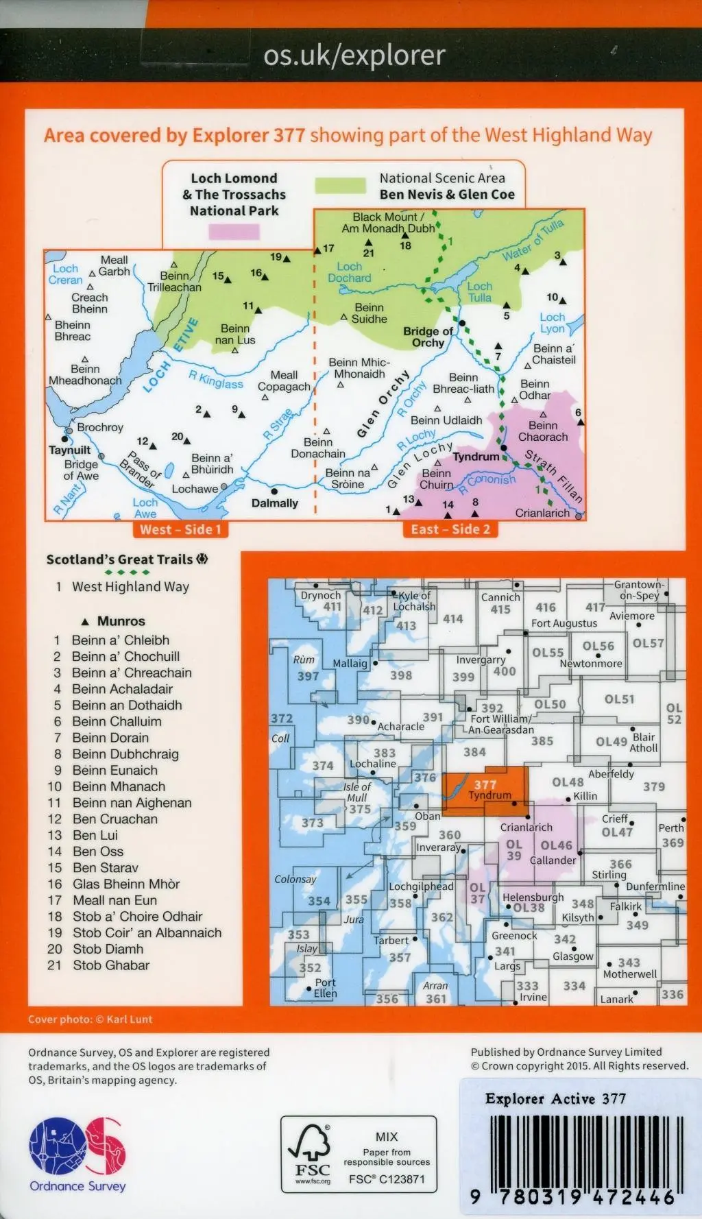 Bild: 9780319472446 | Loch Etive and Glen Orchy | Ordnance Survey | (Land-)Karte | Englisch