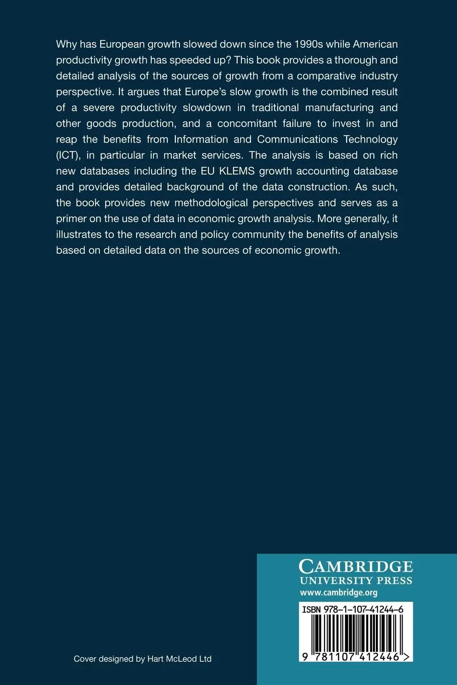 Rückseite: 9781107412446 | Economic Growth in Europe. V. 1 | A Comparative Industry Perspective