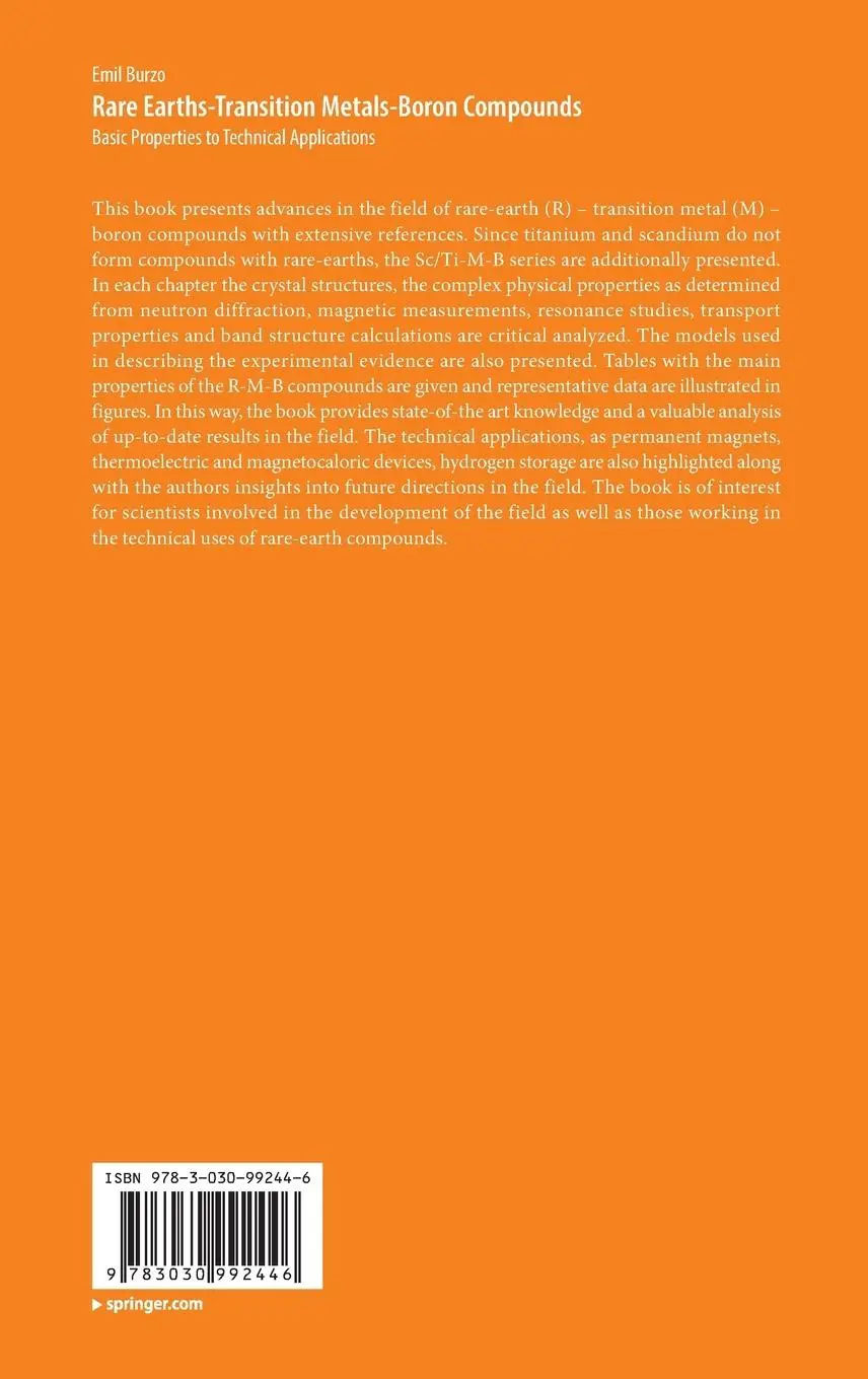 Rückseite: 9783030992446 | Rare Earths-Transition Metals-Boron Compounds | Emil Burzo | Buch | vi