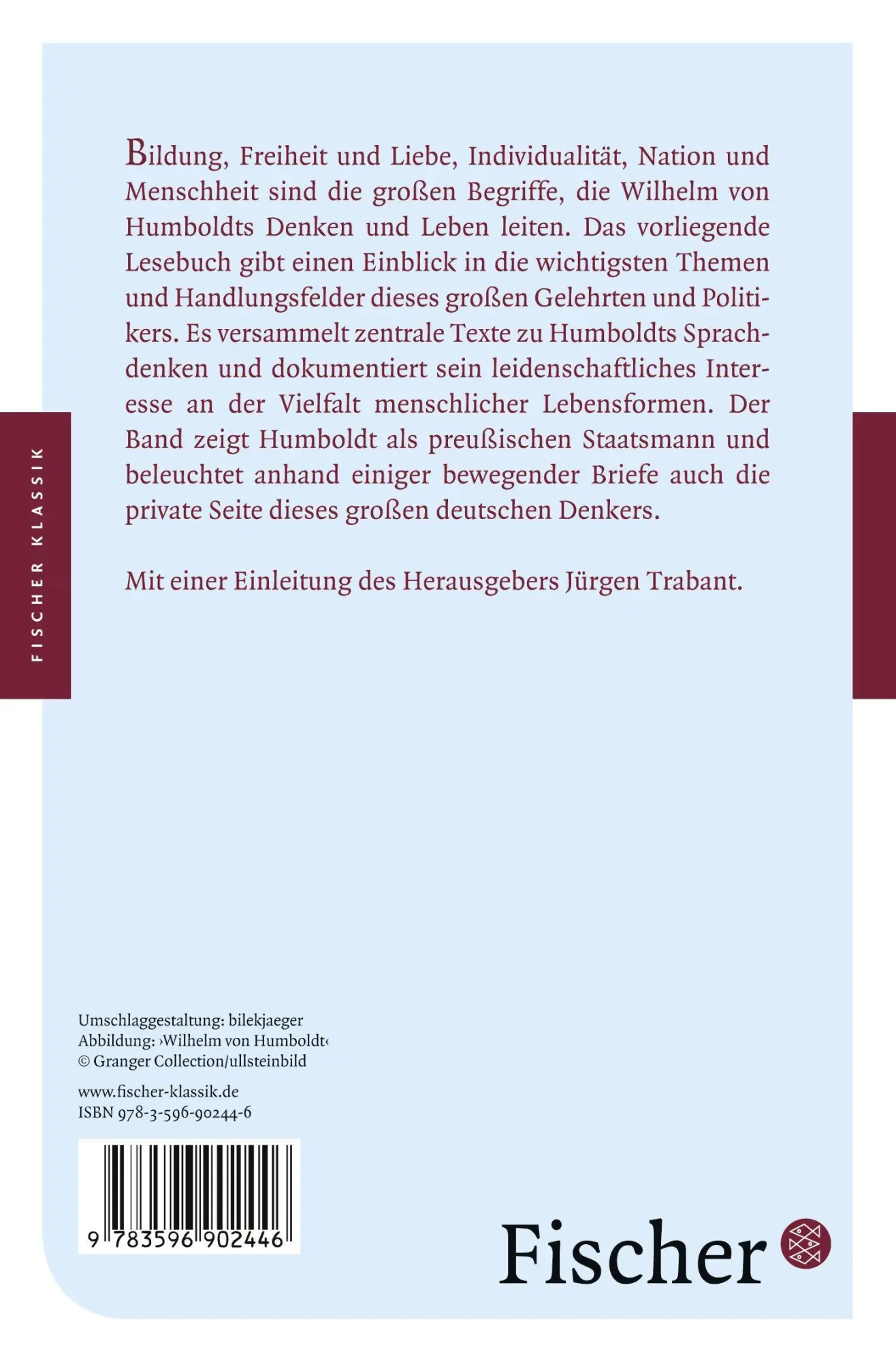 Rückseite: 9783596902446 | Das große Lesebuch | Wilhelm Von Humboldt | Taschenbuch | 428 S.