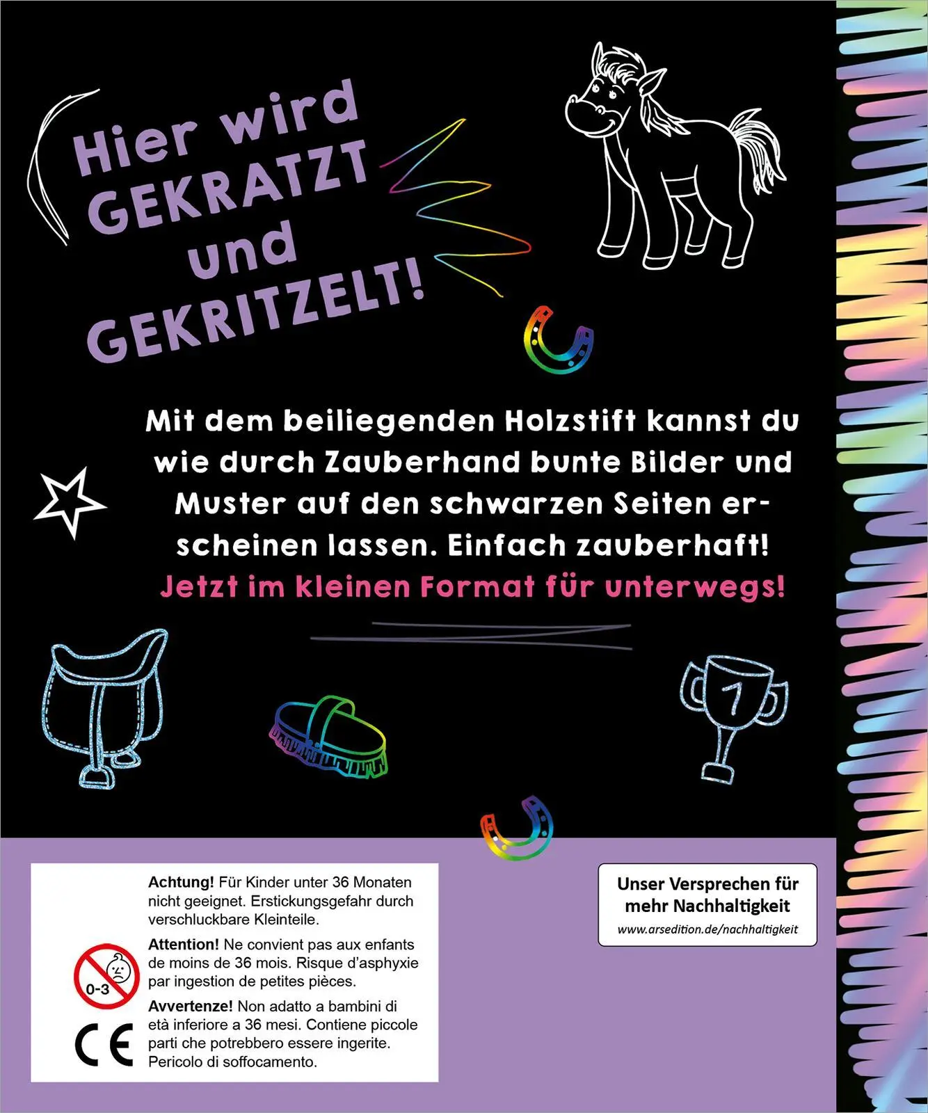 Rückseite: 9783845862446 | Kritzkratz-Spaß Pferde | Taschenbuch | Kritzkratz-Spaß | 36 S. | 2025