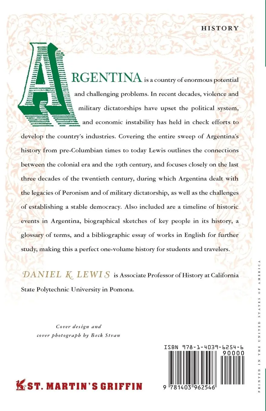 Rückseite: 9781403962546 | The History of Argentina | Daniel K. Lewis | Taschenbuch | Englisch