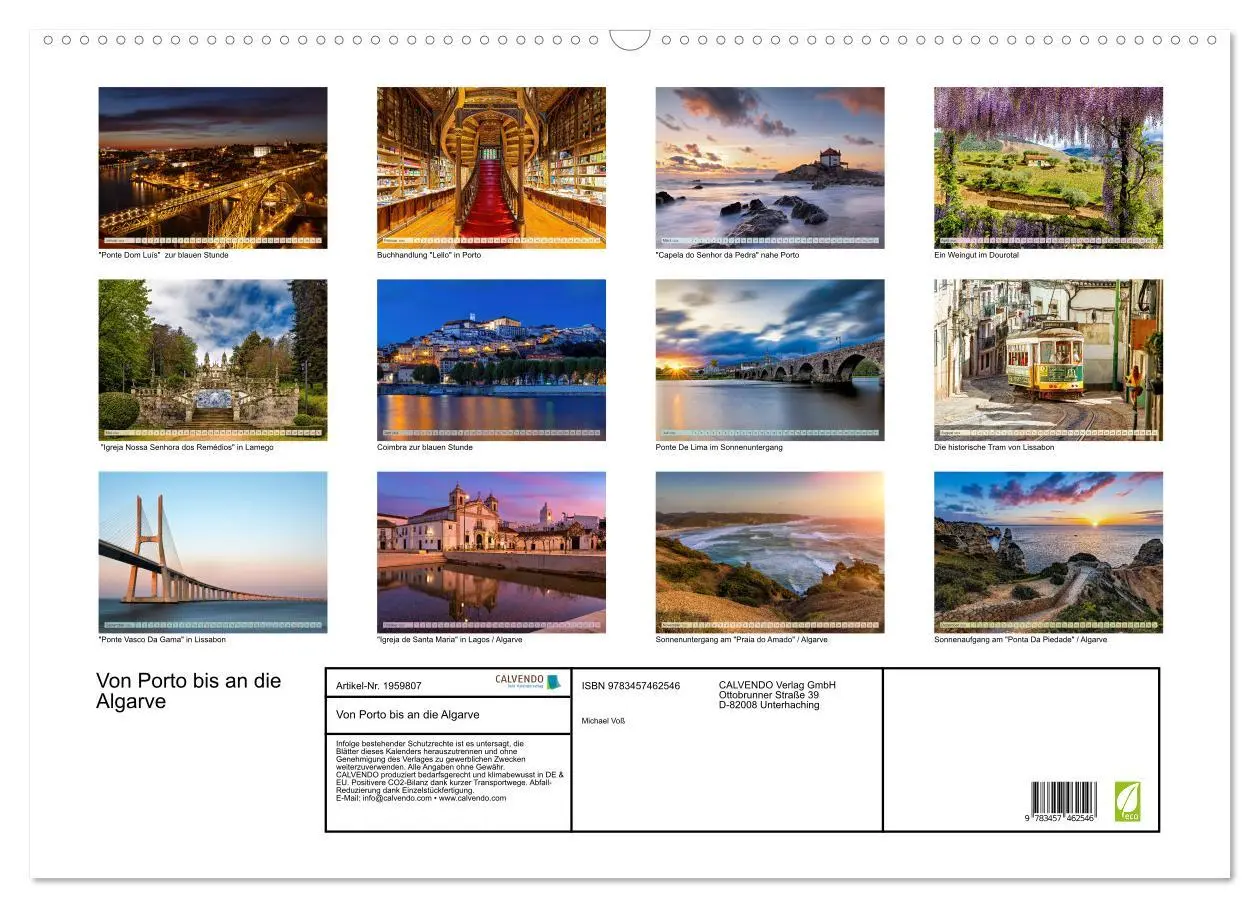 Bild: 9783457462546 | Von Porto bis an die Algarve (Wandkalender 2026 DIN A2 quer),...