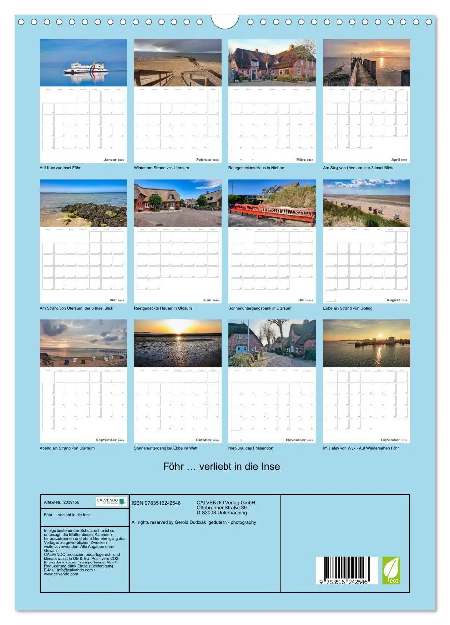 Bild: 9783516242546 | Föhr ... verliebt in die Insel (Wandkalender 2026 DIN A3 hoch),...