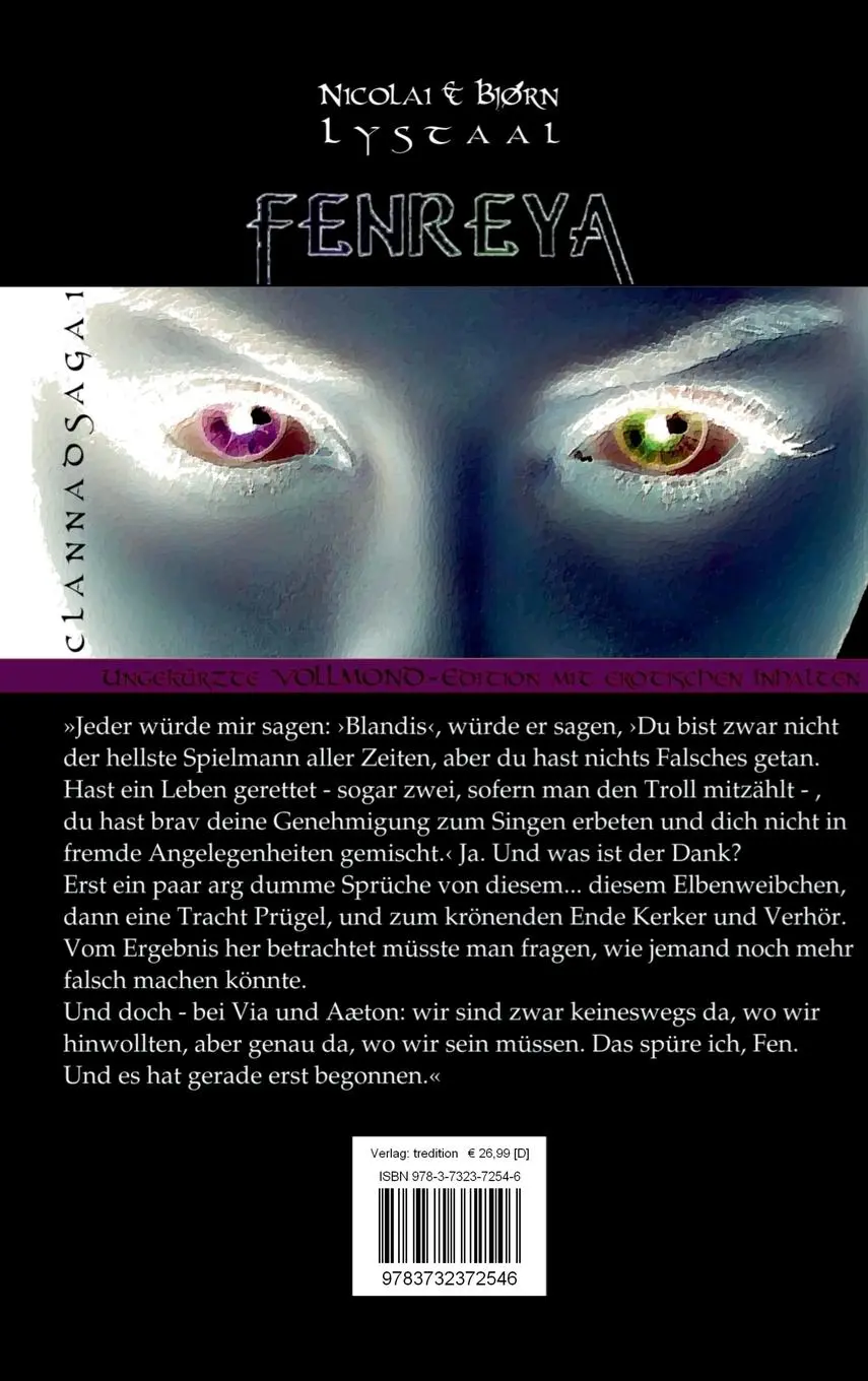 Rückseite: 9783732372546 | Fenreya - Die Monde aber sprachen | CLANNADSAGA 1 - VOLLMOND-Edition