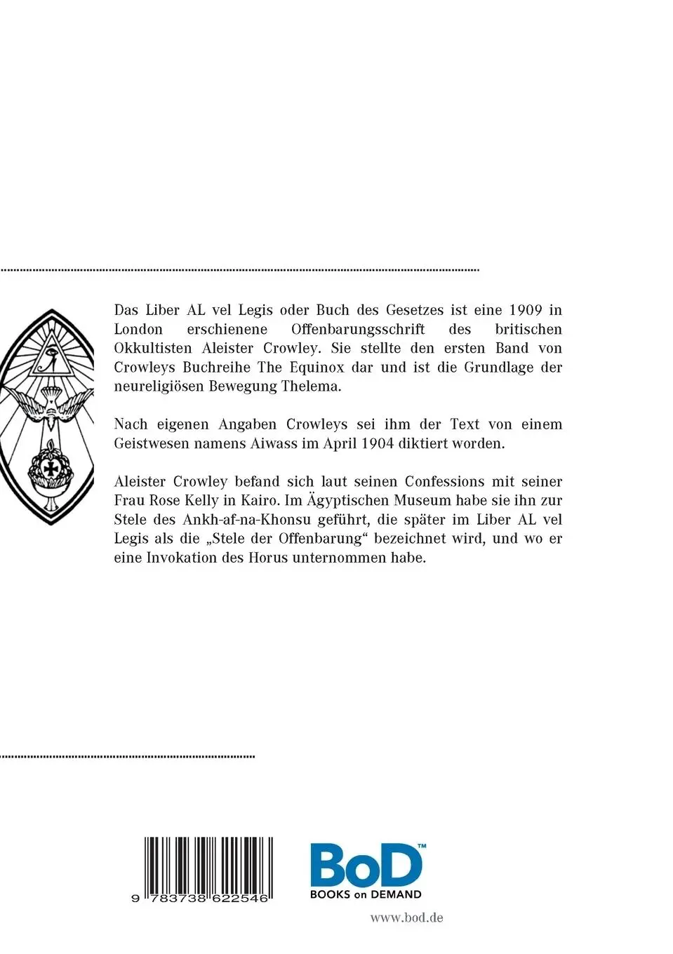 Rückseite: 9783738622546 | Aivass: Liber Al vel Legis | Das Buch des Gesetzes | Aleister Crowley