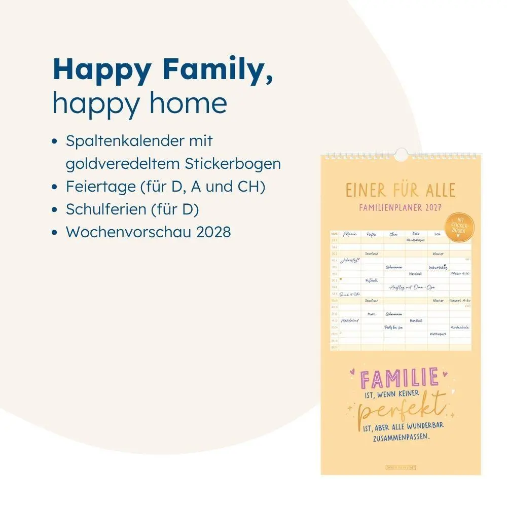 Bild: 9783986362546 | Familienplaner 2027 Einer für alle | Familienplaner | Original | 14 S.