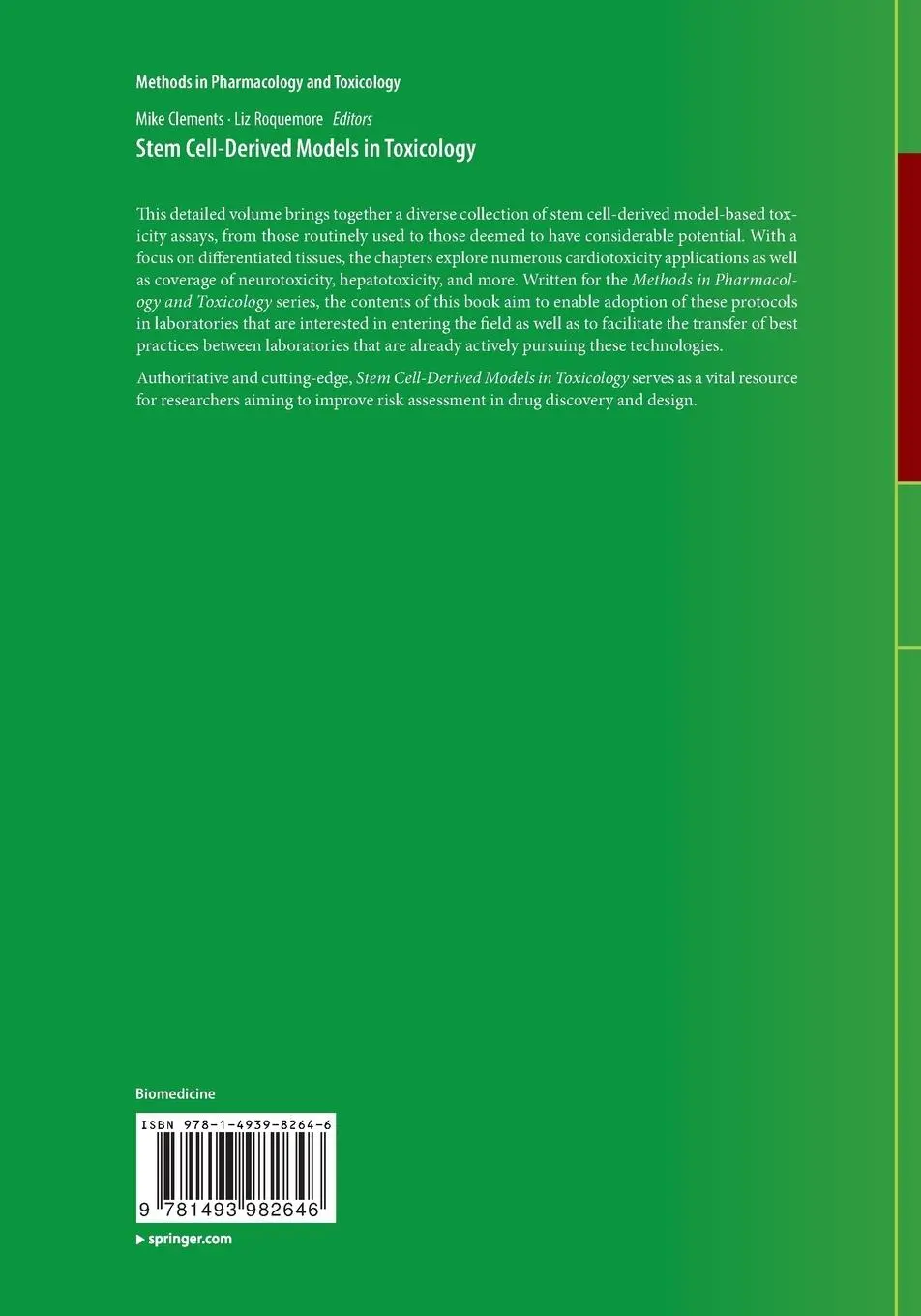 Rückseite: 9781493982646 | Stem Cell-Derived Models in Toxicology | Mike Clements (u. a.) | Buch