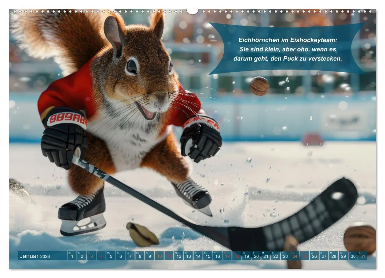 Bild: 9783457382646 | Der tierisch lustige Eishockey Kalender (hochwertiger Premium...
