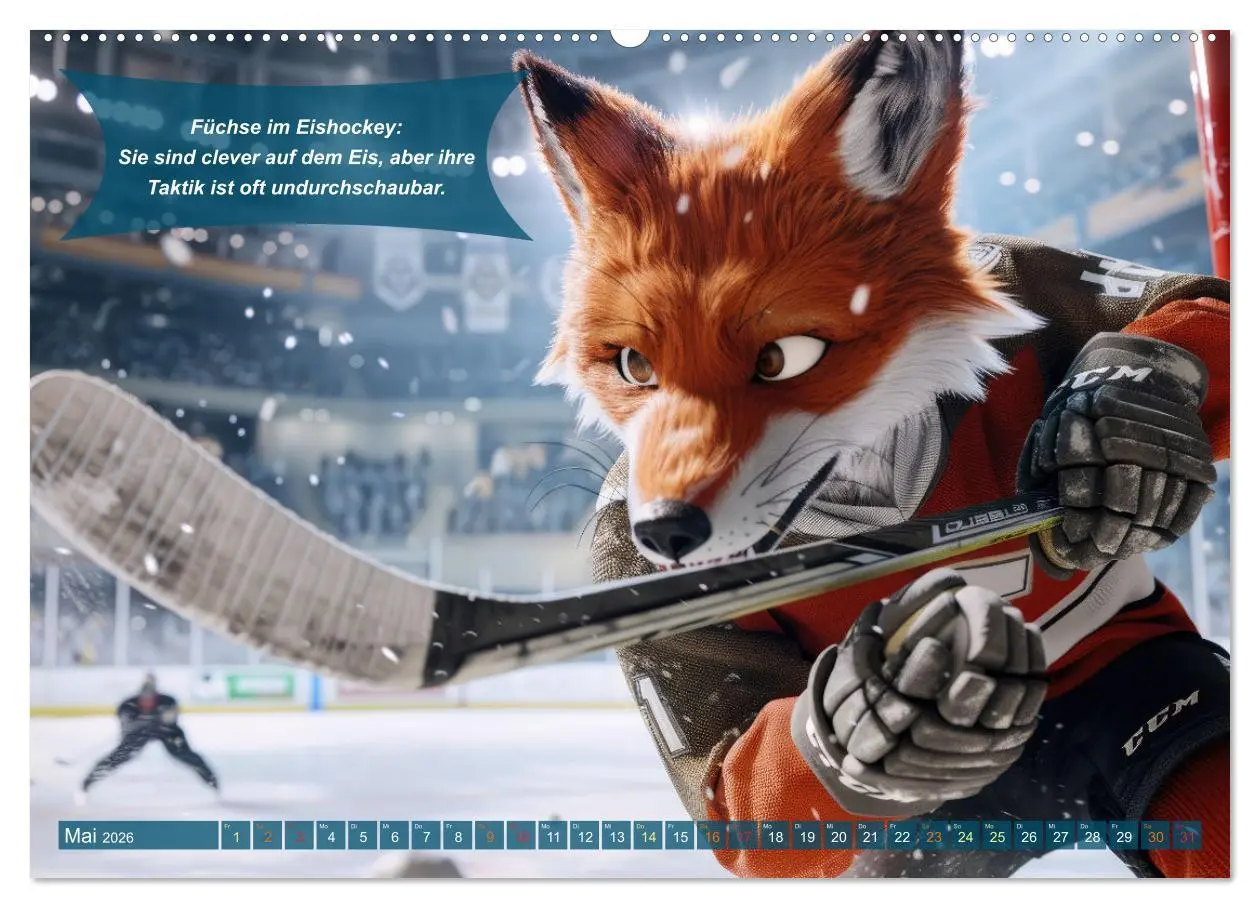 Bild: 9783457382646 | Der tierisch lustige Eishockey Kalender (hochwertiger Premium...