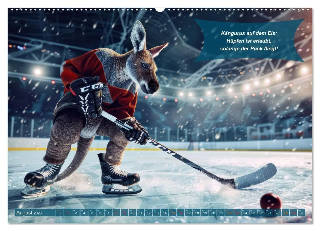 Bild: 9783457382646 | Der tierisch lustige Eishockey Kalender (hochwertiger Premium...