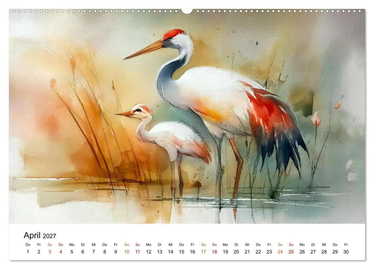 Bild: 9783516782646 | Kraniche zwischen Wind und Weite (hochwertiger Premium Wandkalender...