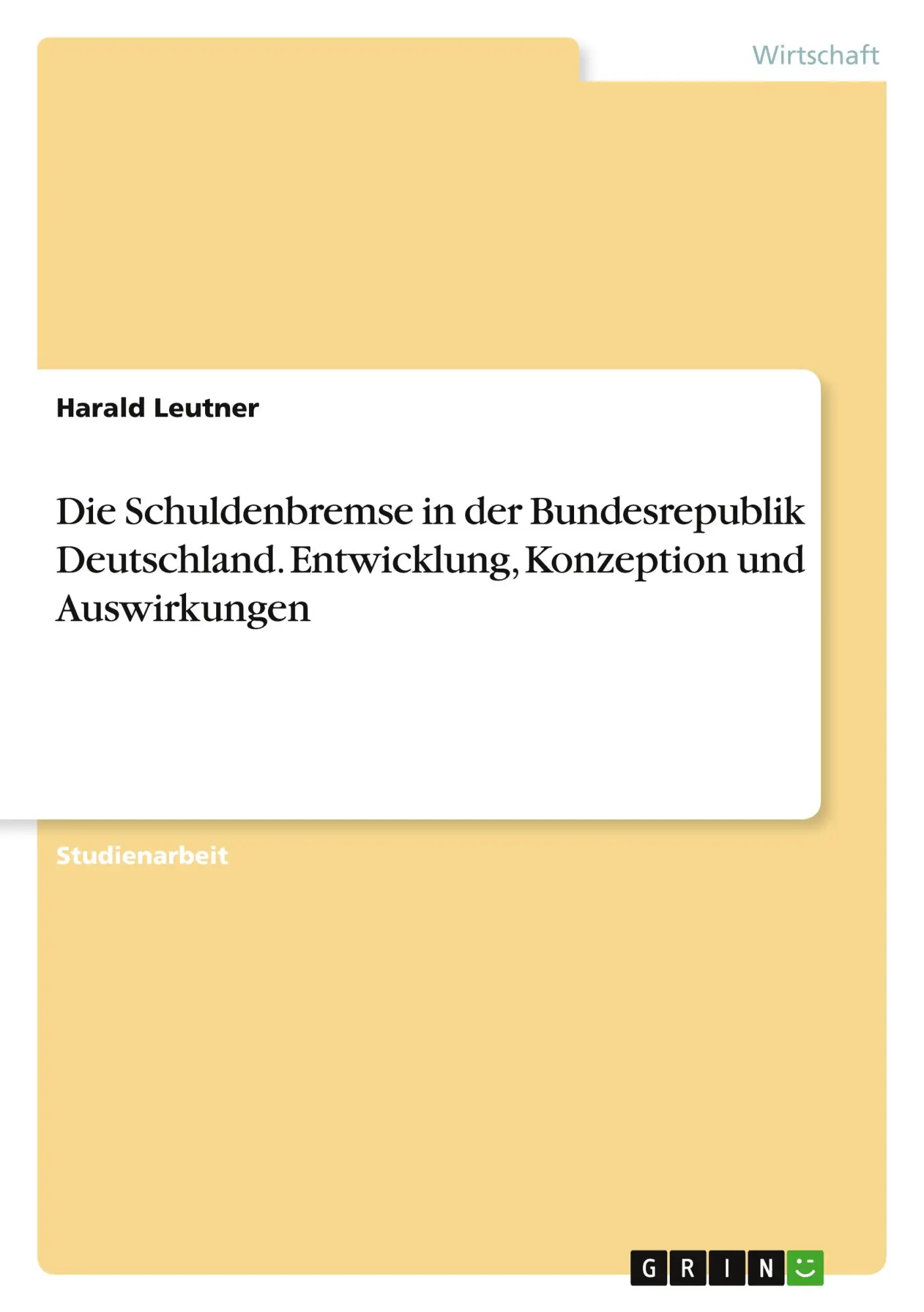 Cover: 9783640672646 | Die Schuldenbremse in der Bundesrepublik Deutschland. Entwicklung,...