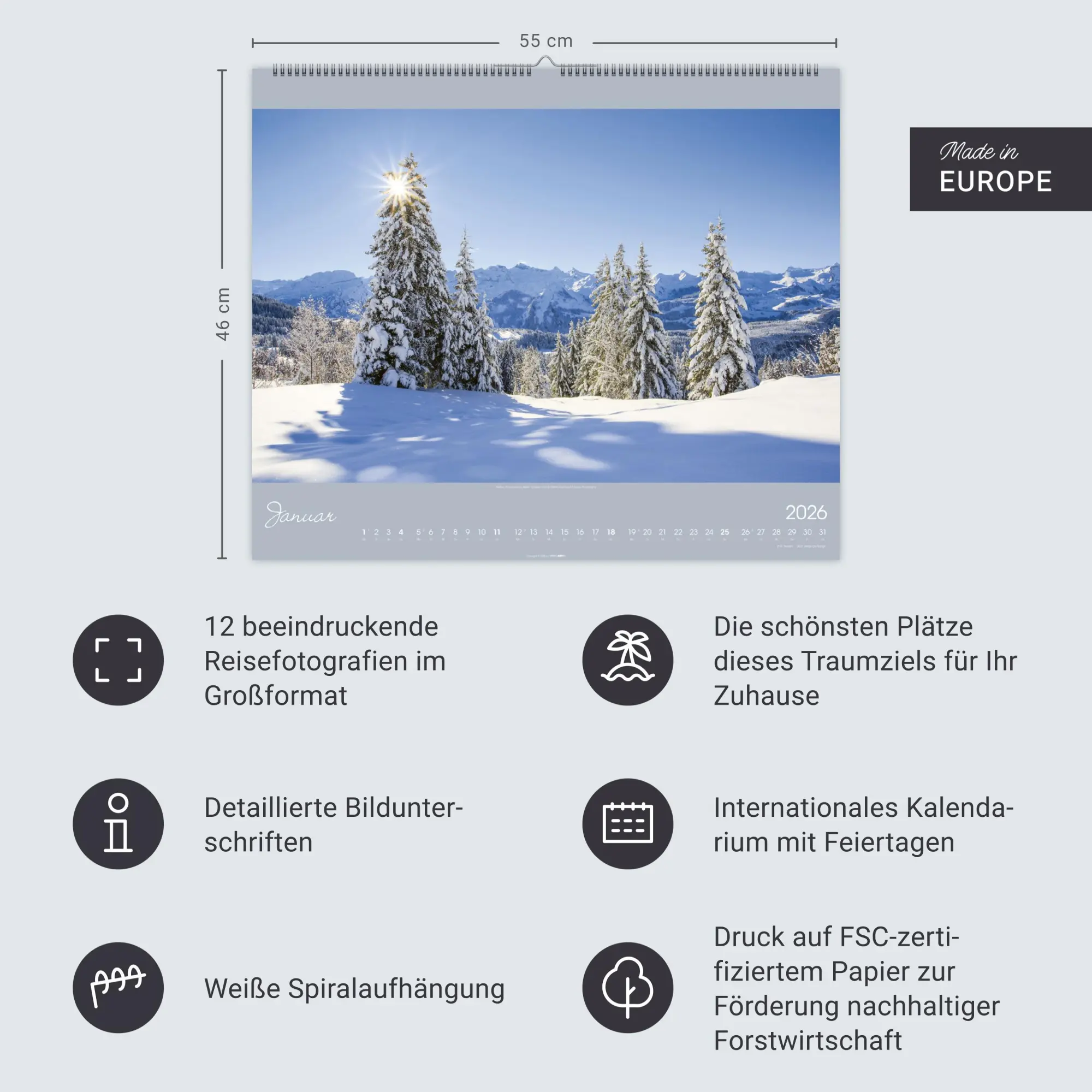 Bild: 9783839902646 | Alpen im Licht Kalender 2026 | Kalender | Spiralbindung | 14 S. | 2026