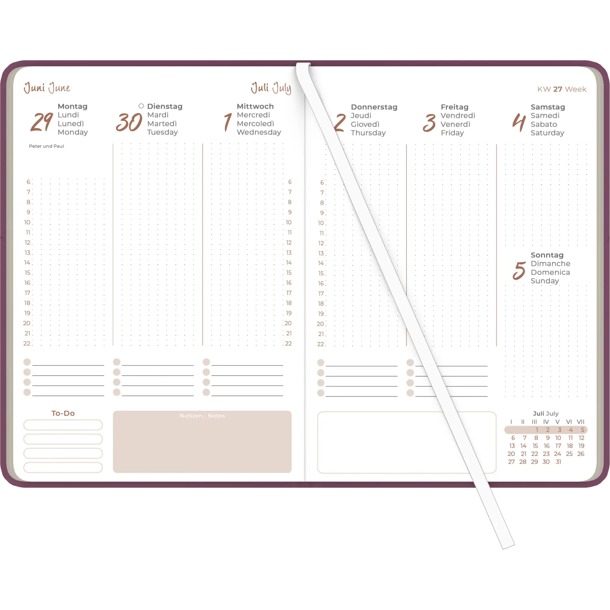 Bild: 4069095002746 | Lady Journal Grande Deluxe Purple 2025 - Taschen-Kalender A5 (15x21...