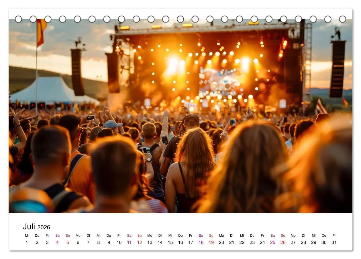 Bild: 9783457372746 | Festival Time (Tischkalender 2026 DIN A5 quer), CALVENDO...