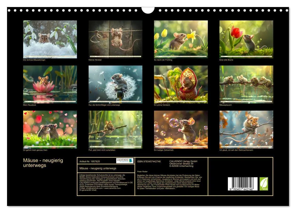 Bild: 9783457442746 | Mäuse - neugierig unterwegs (Wandkalender 2026 DIN A3 quer),...