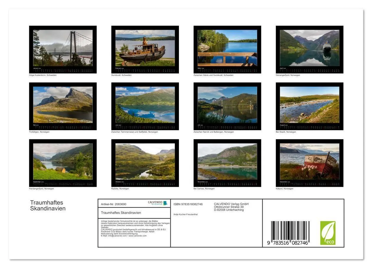 Bild: 9783516082746 | Traumhaftes Skandinavien (Wandkalender 2026 DIN A4 quer), CALVENDO...