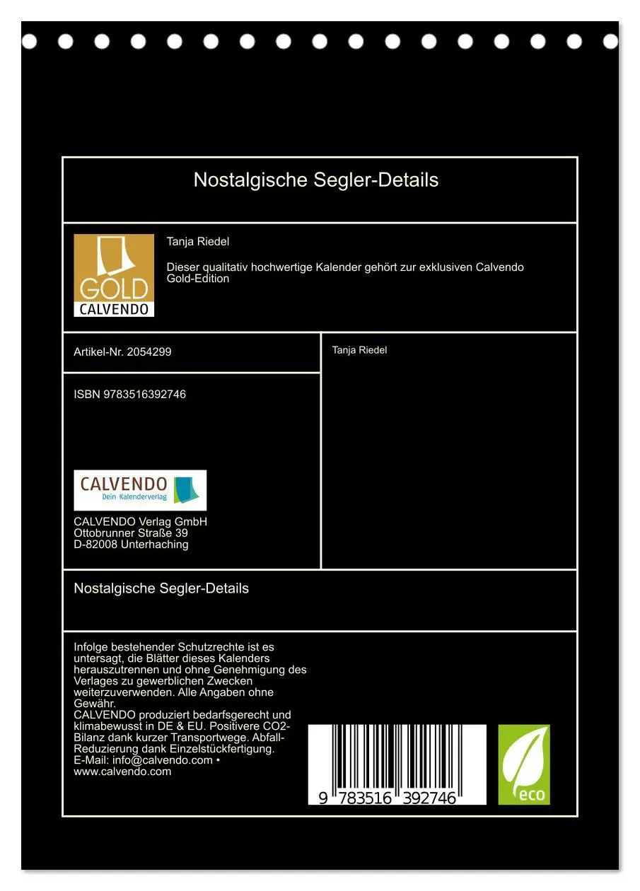 Bild: 9783516392746 | Nostalgische Segler-Details (Tischkalender 2026 DIN A5 hoch),...
