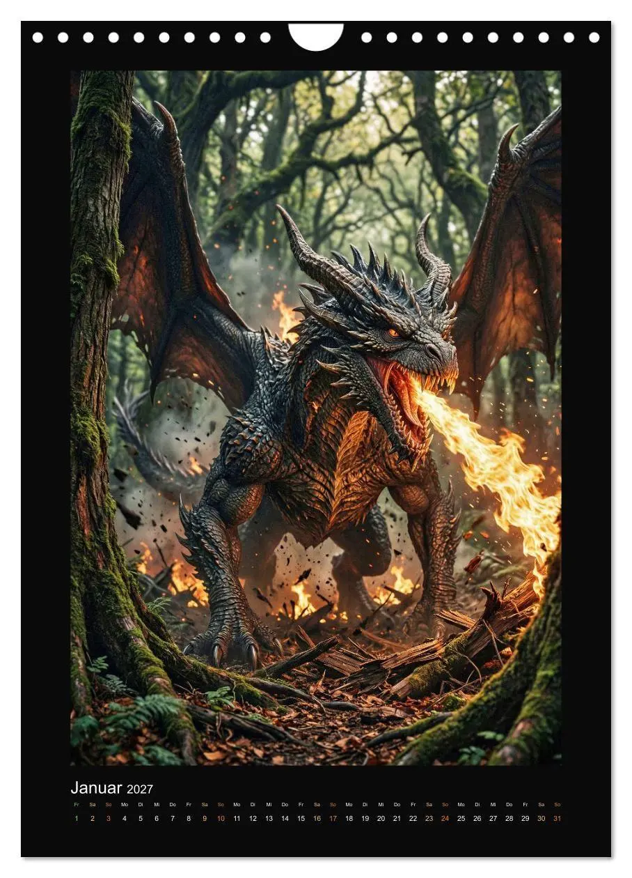 Bild: 9783516772746 | Drachen - Magische Herrscher, Dark¿Fantasy Wandkalender...